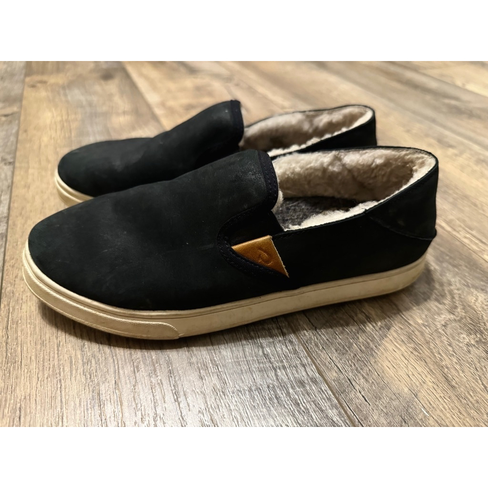 Olukai Pehuea Heu Women’s Shoes Waterproof Nubuck Leather Fuzzy $129.95 Size 6 - Picture 2 of 8